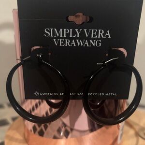 Simply Vera Vera Wang Black Hoop Earrings